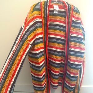 Hanna Anderson Crocheted Cardigan in Rainbow Girls